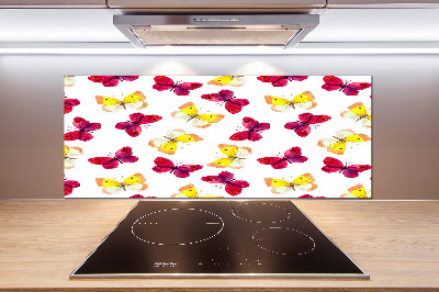 Kitchen splashback Butterflies and flowers