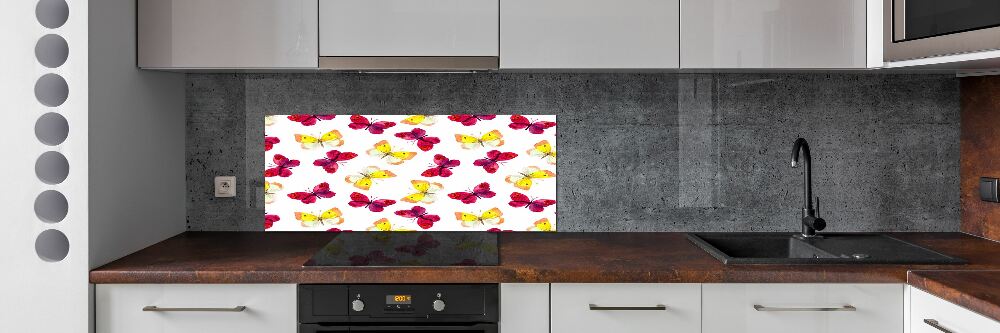 Kitchen splashback Butterflies and flowers