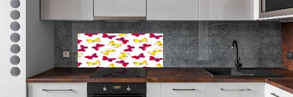 Kitchen splashback Butterflies and flowers