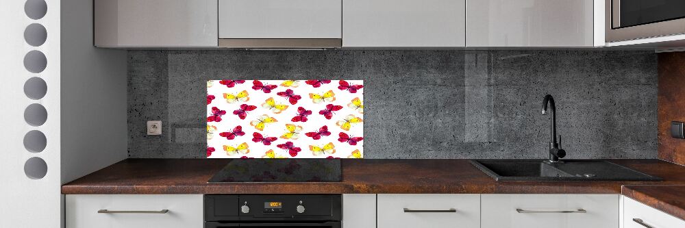 Kitchen splashback Butterflies and flowers