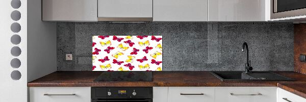 Kitchen splashback Butterflies and flowers