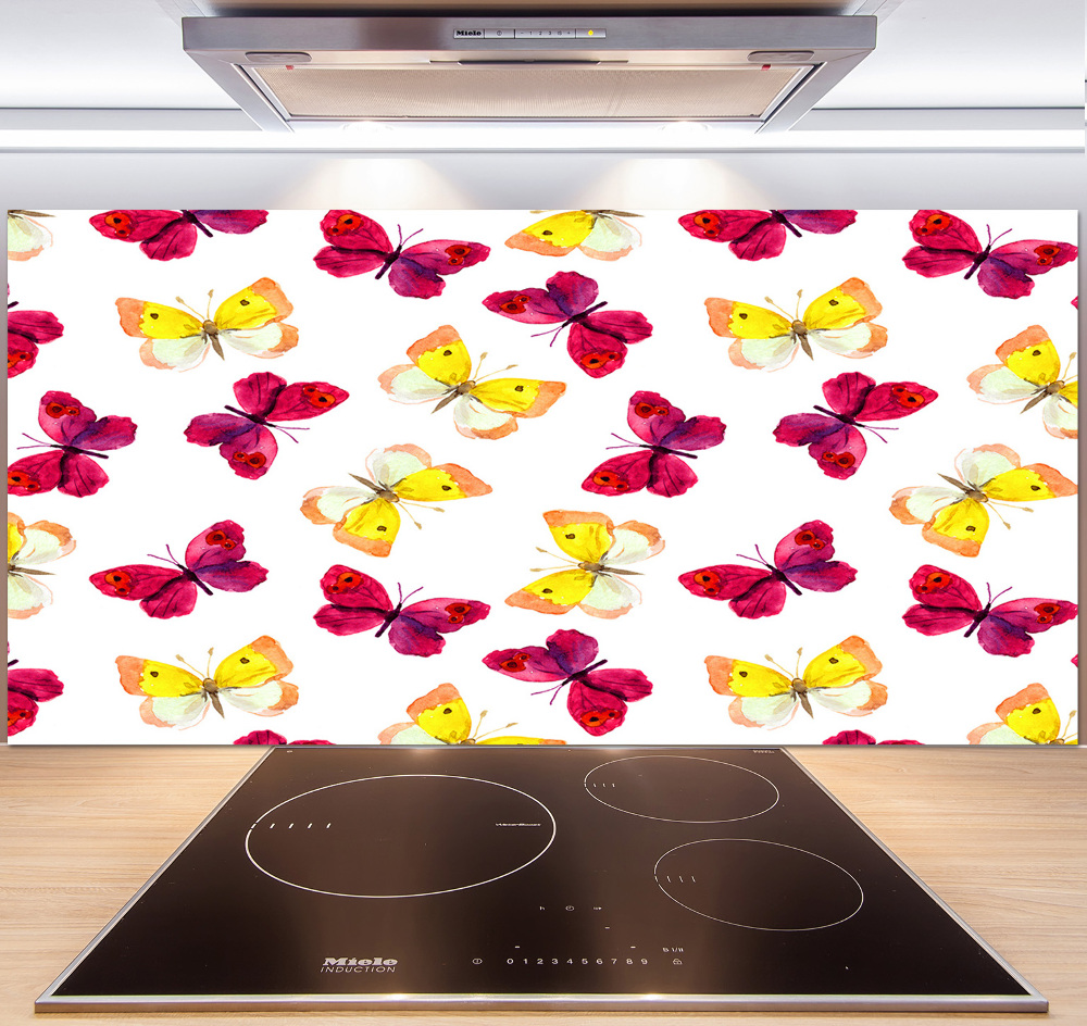 Kitchen splashback Butterflies and flowers