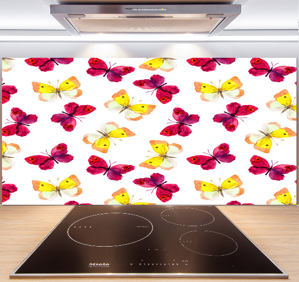 Kitchen splashback Butterflies and flowers