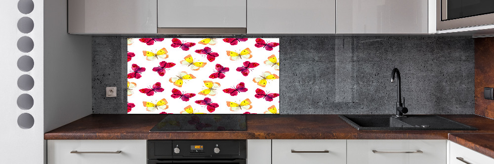 Kitchen splashback Butterflies and flowers