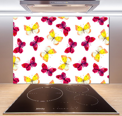 Kitchen splashback Butterflies and flowers