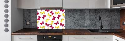 Kitchen splashback Butterflies and flowers