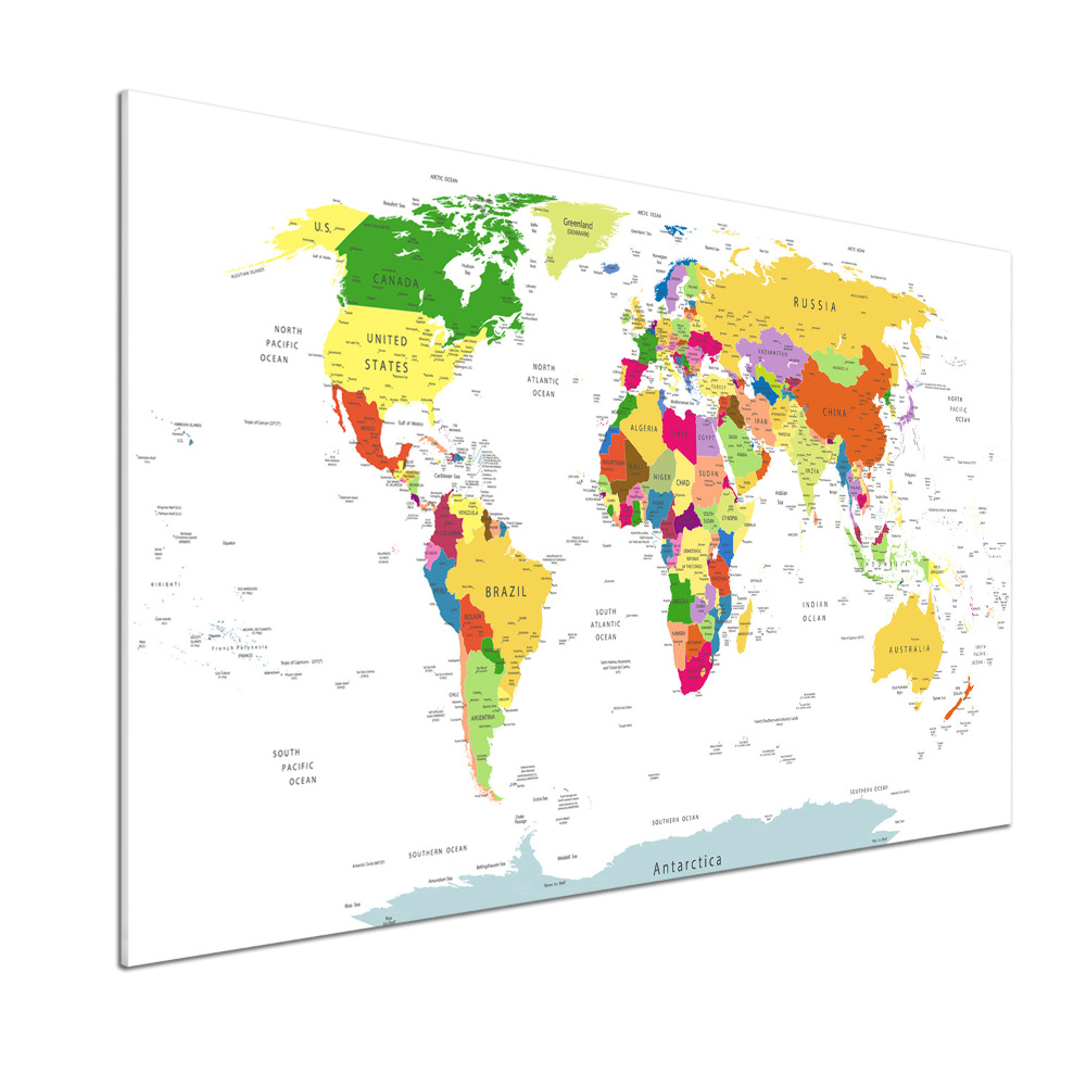 Kitchen wall panels world map