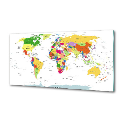 Kitchen wall panels world map