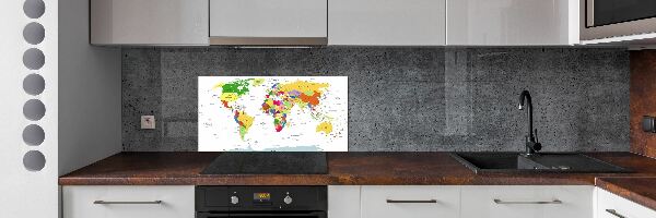 Kitchen wall panels world map