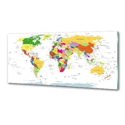 Kitchen wall panels world map