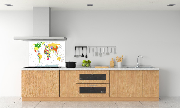 Kitchen wall panels world map