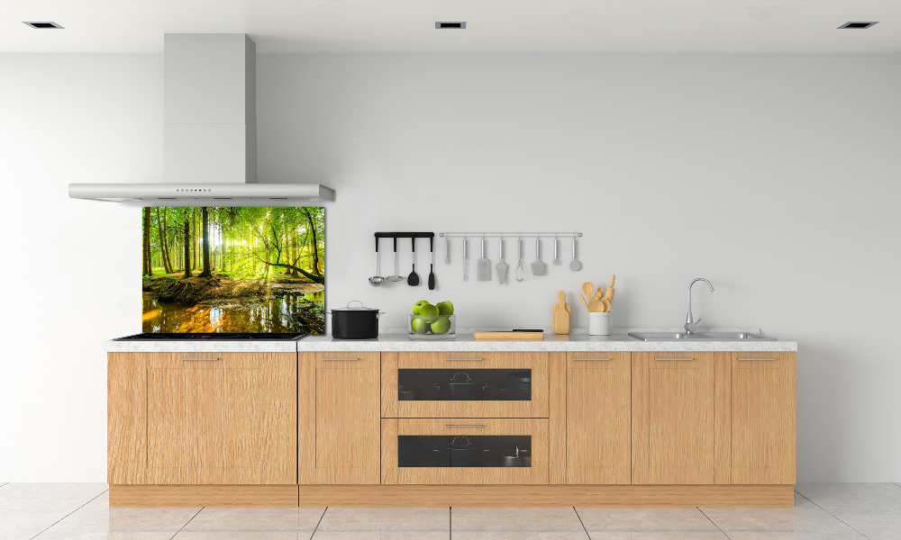 Cooker splashback Pond in the forest