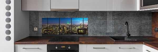 Kitchen splashback New York at night