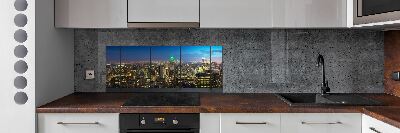 Kitchen splashback New York at night