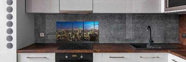 Kitchen splashback New York at night