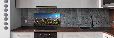 Kitchen splashback New York at night