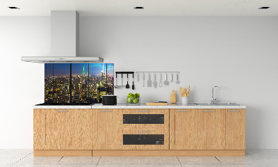 Kitchen splashback New York at night