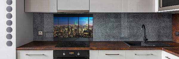 Kitchen splashback New York at night