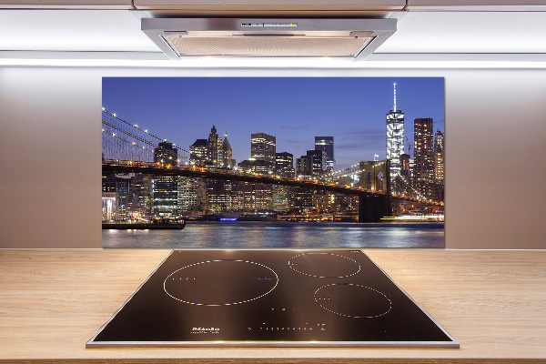 Kitchen splashback Manhattan at night