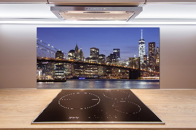 Kitchen splashback Manhattan at night