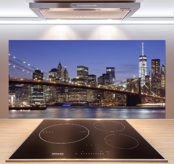 Kitchen splashback Manhattan at night