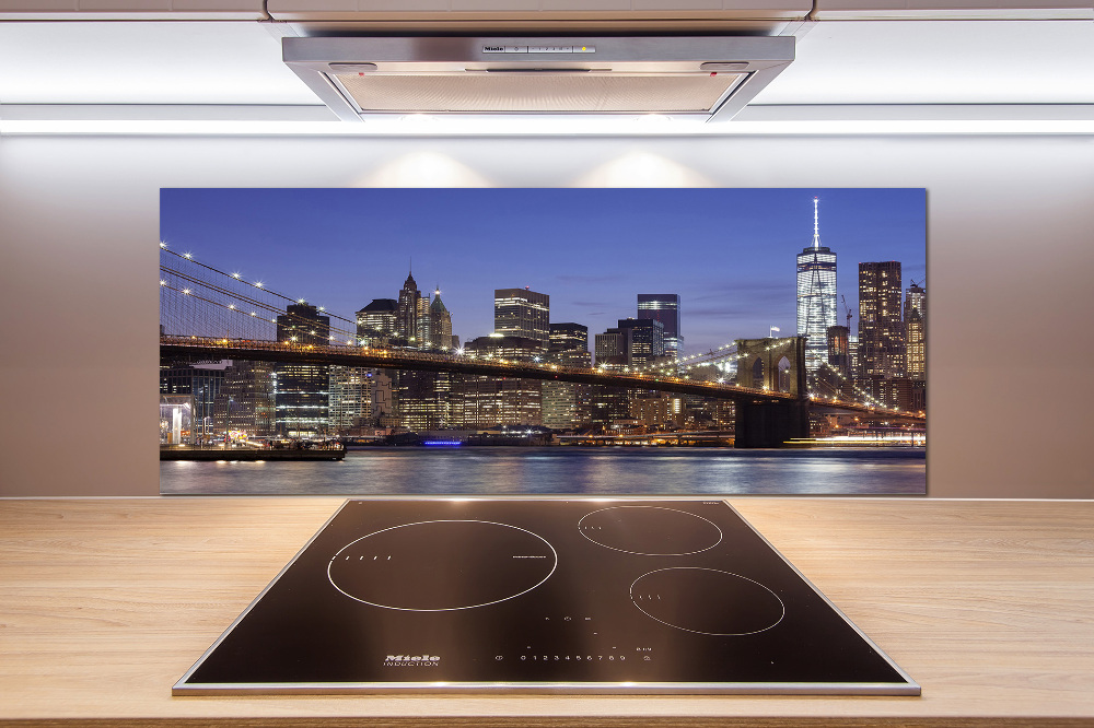 Kitchen splashback Manhattan at night