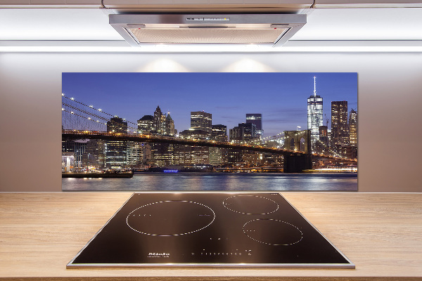 Kitchen splashback Manhattan at night