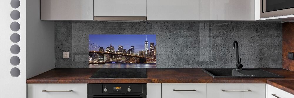 Kitchen splashback Manhattan at night