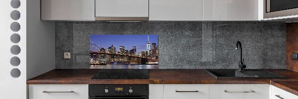 Kitchen splashback Manhattan at night