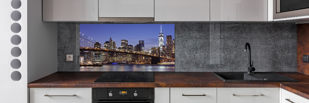 Kitchen splashback Manhattan at night