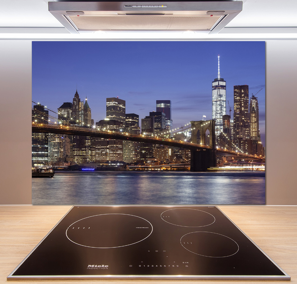 Kitchen splashback Manhattan at night