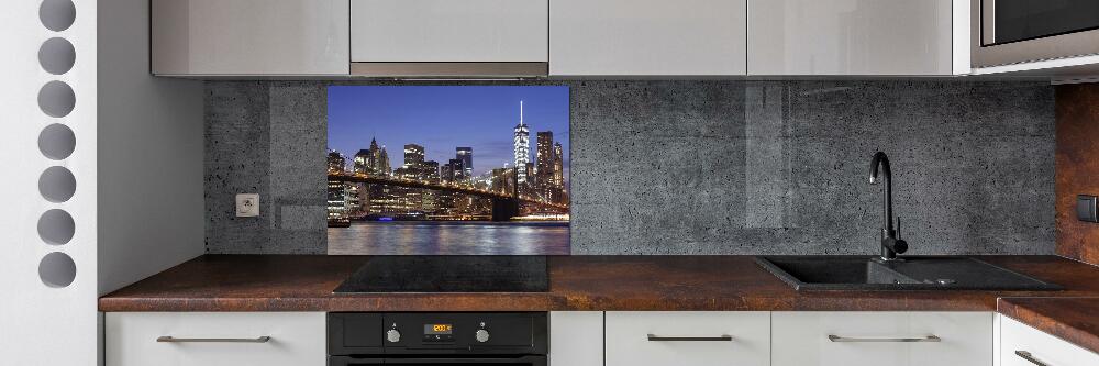 Kitchen splashback Manhattan at night