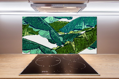 Cooker splashback Banana leaves