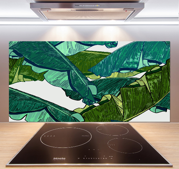 Cooker splashback Banana leaves