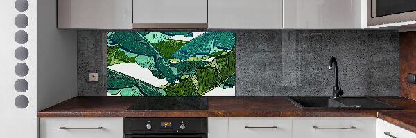 Cooker splashback Banana leaves