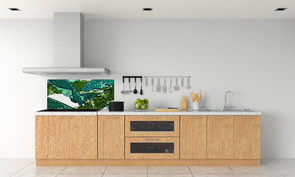 Cooker splashback Banana leaves