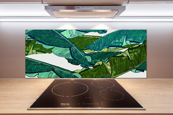 Cooker splashback Banana leaves