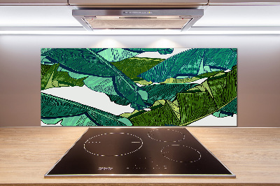 Cooker splashback Banana leaves