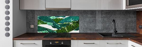 Cooker splashback Banana leaves