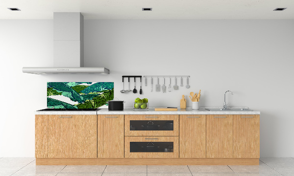 Cooker splashback Banana leaves