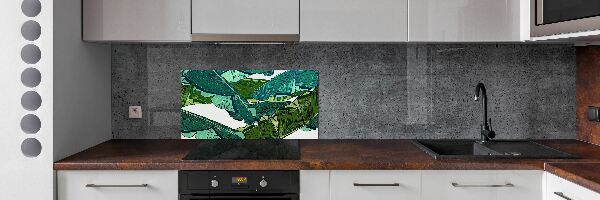 Cooker splashback Banana leaves