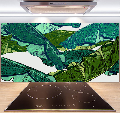 Cooker splashback Banana leaves