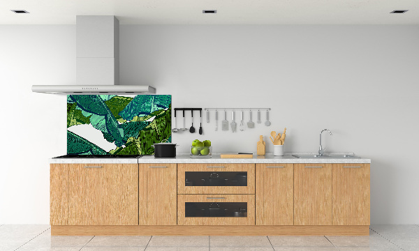 Cooker splashback Banana leaves