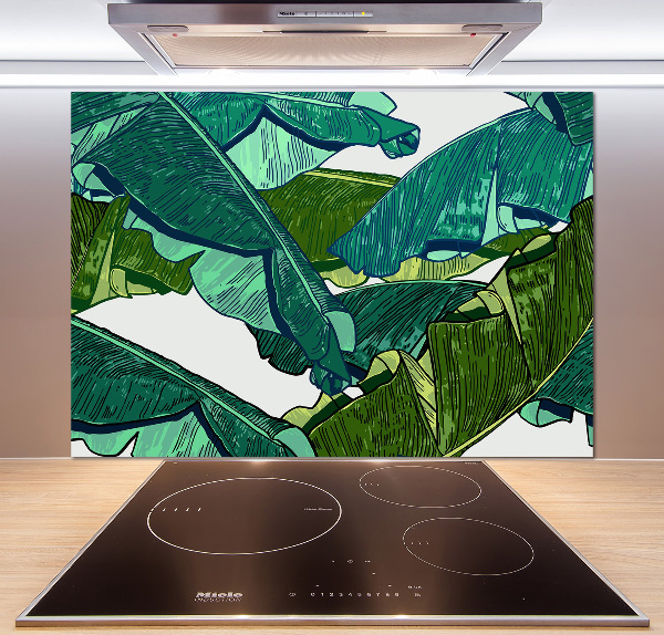 Cooker splashback Banana leaves