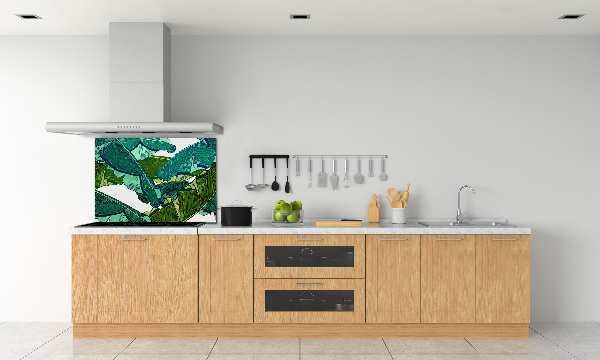 Cooker splashback Banana leaves