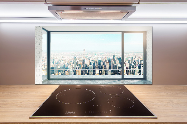 Cooker splashback View of the city