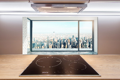 Cooker splashback View of the city