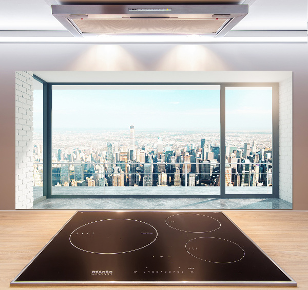 Cooker splashback View of the city