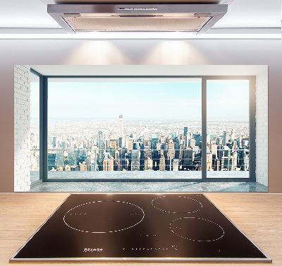 Cooker splashback View of the city