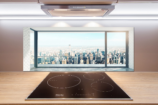 Cooker splashback View of the city